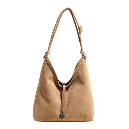 Matte Retro Shoulder Tote Bag Urban Minimalist Design Spacious Large Capacity