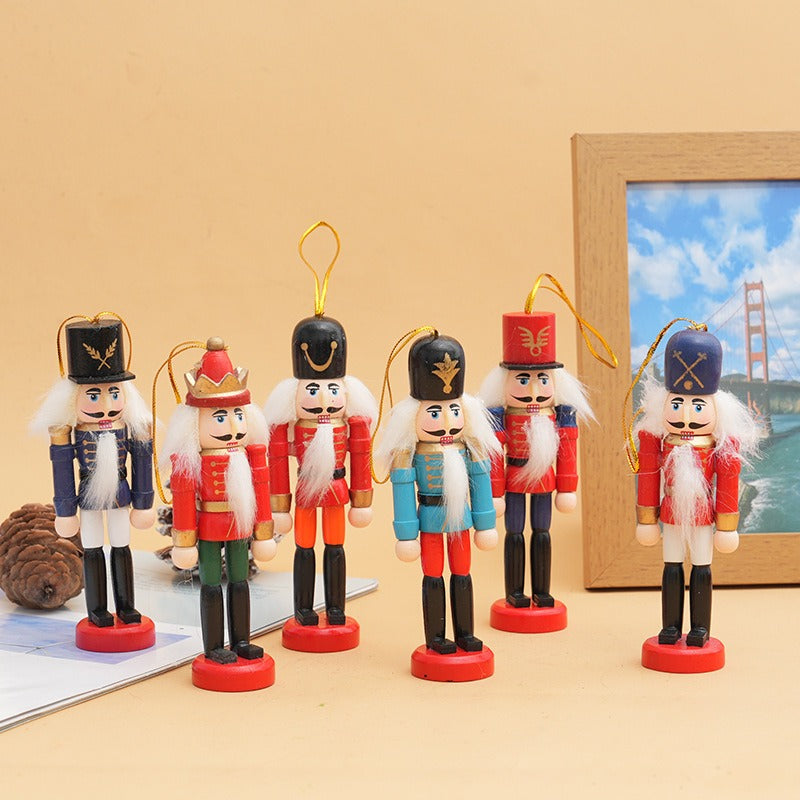 Set of 6 Christmas Nutcracker Ornament Wooden Figurines Xmas Tree Decor 12.5cm