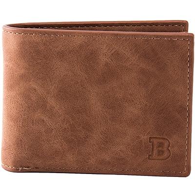 Men’s Wallet Coin Bag Zip Slim PU Leather Money Clip Card Holder Brown