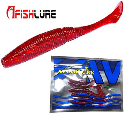 Soft Worm Paddle Tail Lure 6 Pack 75mm 3.2g Freshwater Bass Swimbait Fishing