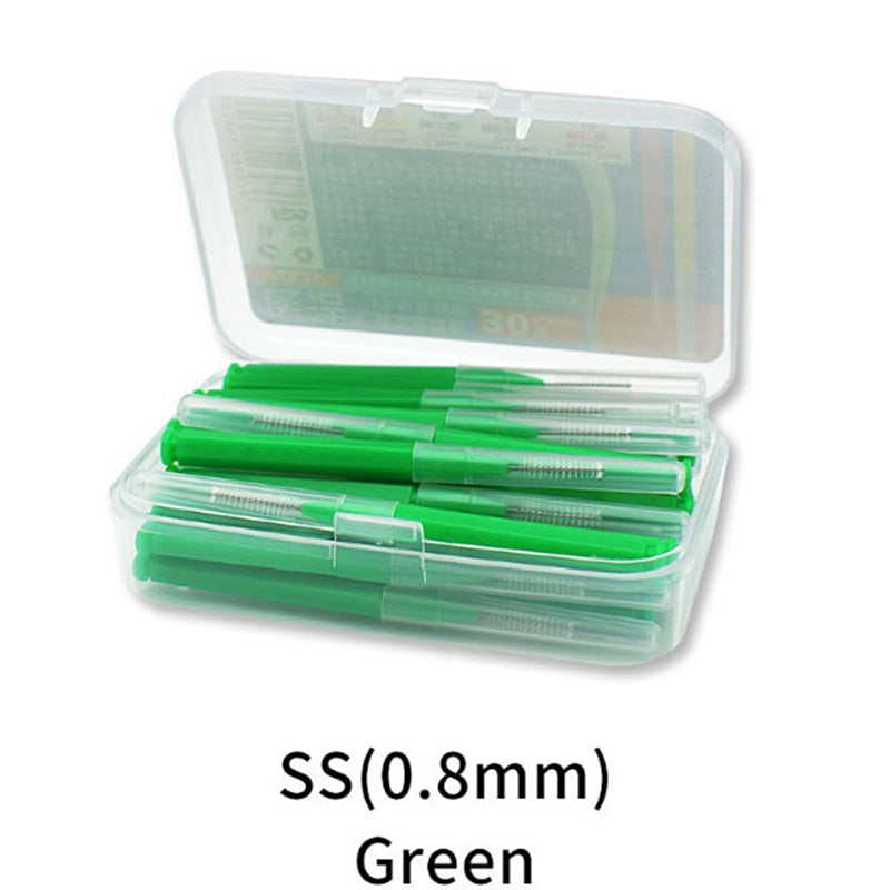 30pc I Shaped Interdental Brush Set Oral Teeth Care Floss Toothpick Cleaner Tool