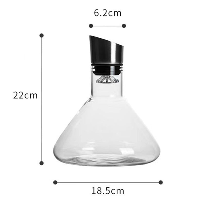1500ML Crystal Wine Decanter Hand-Blown Ideal for Red Wine with Built-In Aerator