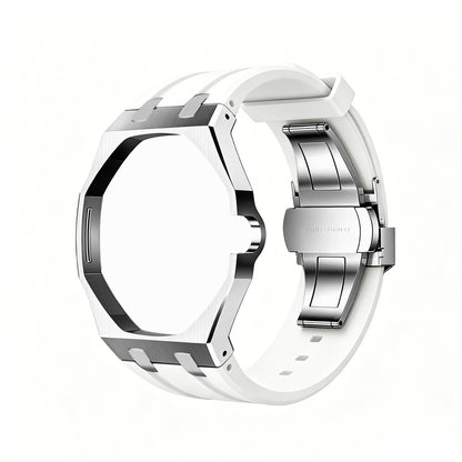 For AP x Swatch Royal Pop Metal Case Silicone Strap 3 12 Crown Steel Clasp