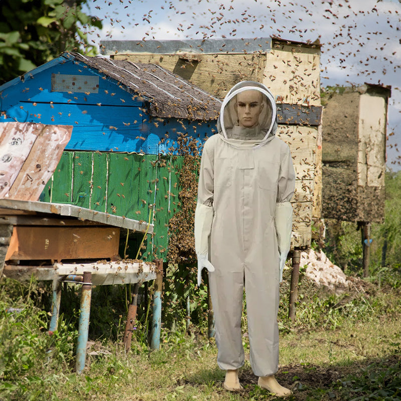 Beekeeper Protective Full Body Suit Ventilated Mesh Safety Apparel Gloves Included