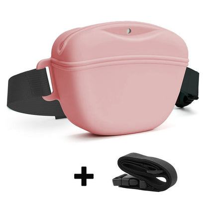 Silicone Dog Treat Bag Waterproof Training Pouch Adjustable Strap Secure Closure