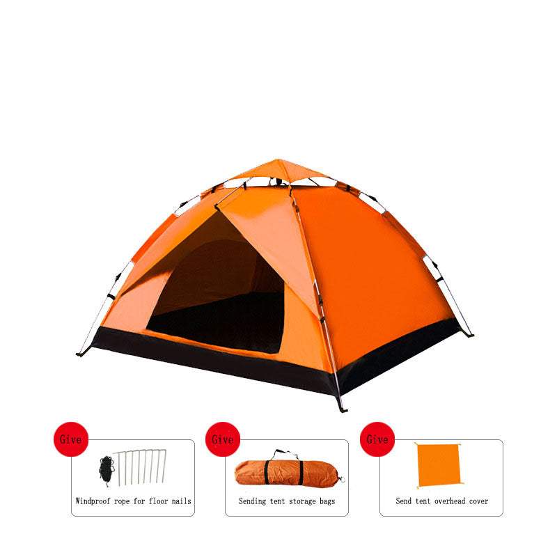Outdoor Automatic Pop-Up Tent Two Doors Quick Setup Waterproof Camping Shelter