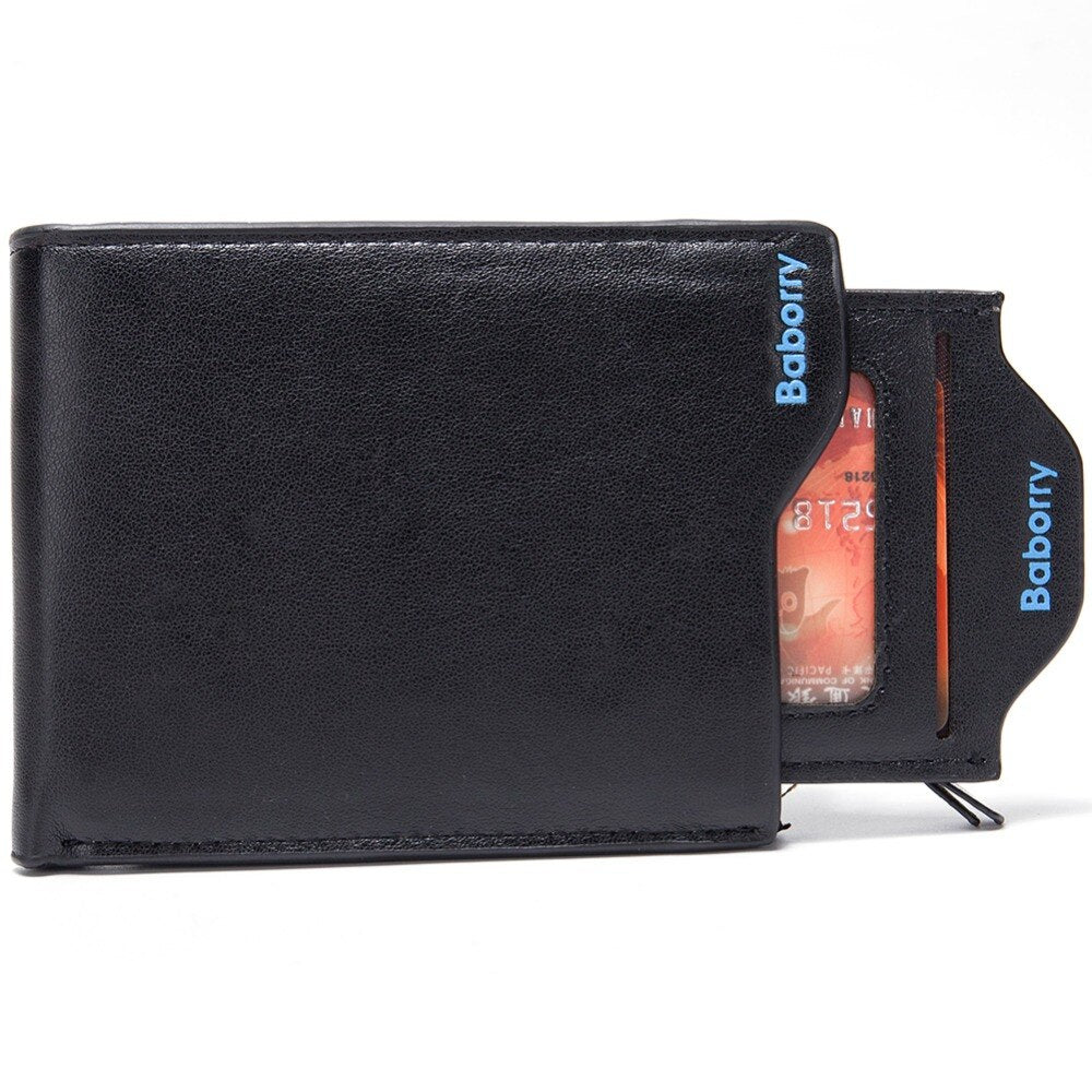 Men's Slim Bifold Wallet Faux Leather Card Holder Coin Pocket Billfold Organizer