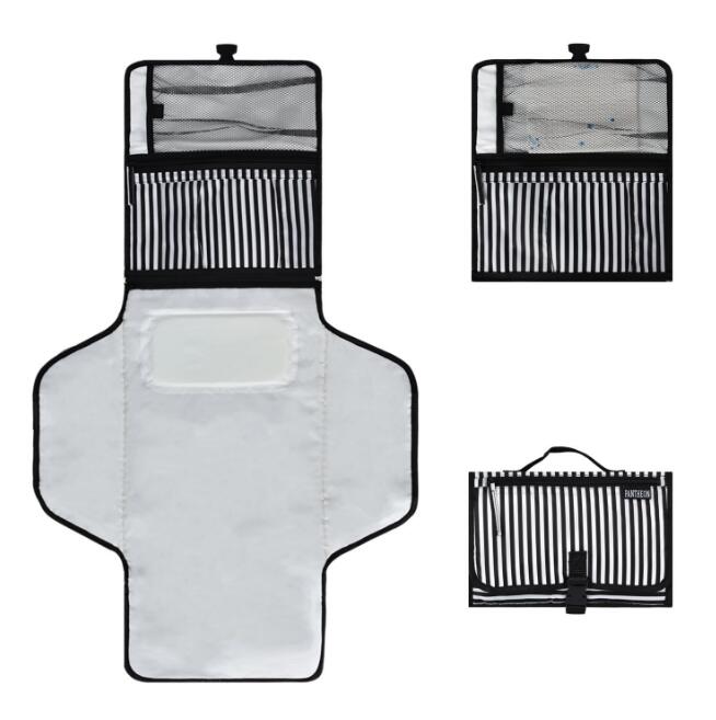 Portable Foldable Baby Changing Mat Waterproof Travel Diaper Pad Storage Pockets