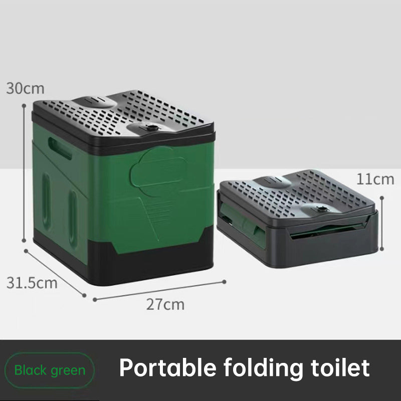 Portable Folding Camping Toilet Seat Lid Easy Setup Compact Durable Lightweight