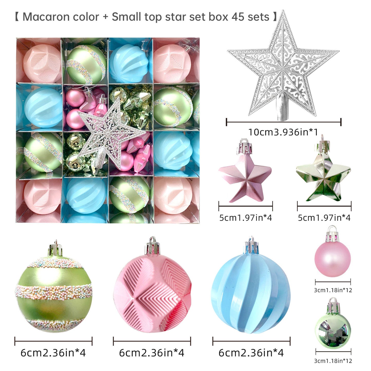 Christmas Tree Ornament Set Premium Bulk Pack Collection Assorted Designs Xmas
