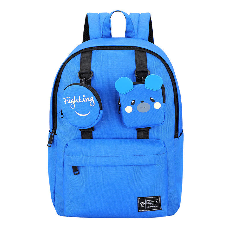 Junior High School Girl Oxford Backpack Lightweight Durable Spacious Zippered Pockets
