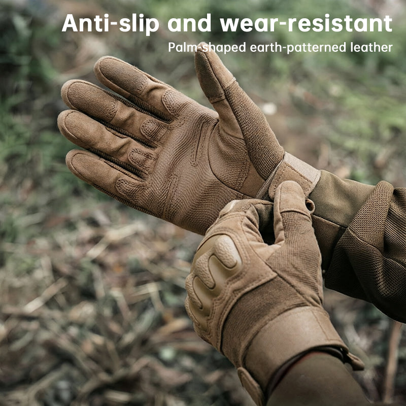 Mens Tactical Gloves Full Finger Anti Slip Reinforced Knuckle Grip Velcro S M L