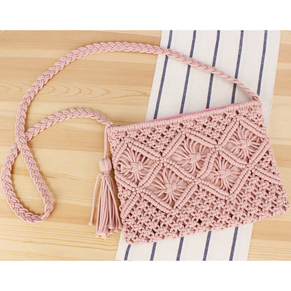 Women Summer Beach Woven Tote Bag Essential Lightweight Travel Tassel Accessory