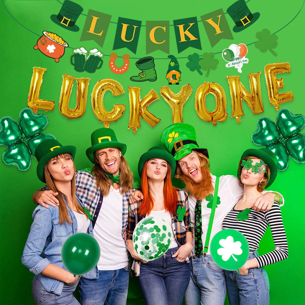 St Patrick's Day Latex Aluminium Film Balloon Decorative Festive Party Bundle