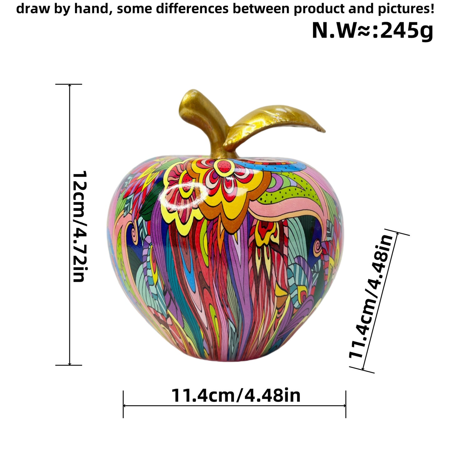 Resin Apple Sculpture Modern Home Decor Sleek Aesthetic Visual Display Element