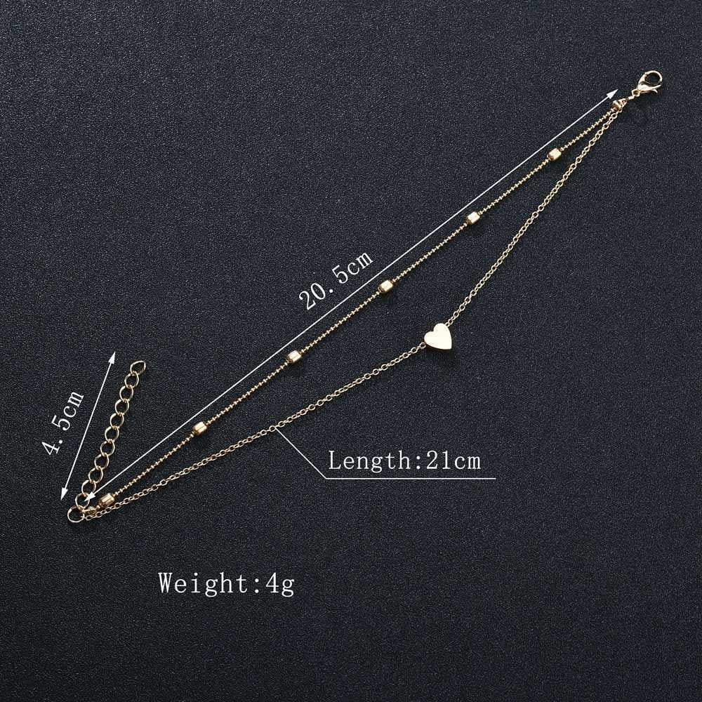 Multi-Layer Beaded Heart Chain Anklet Women's Jewellery Peach Gift