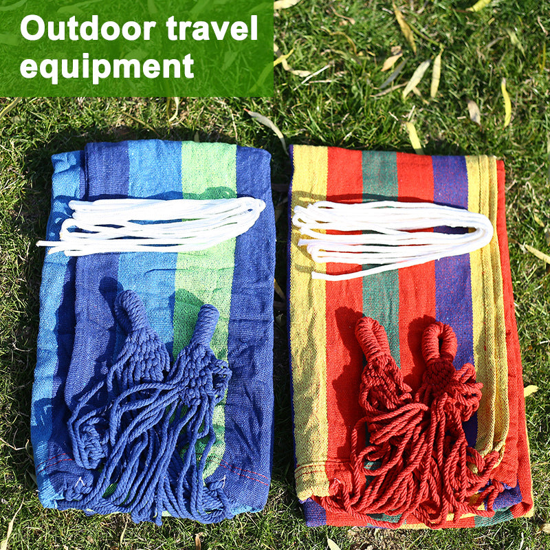 Outdoor Single Hammock 260x80cm Lightweight Durable Canvas Travel Sleep Gear