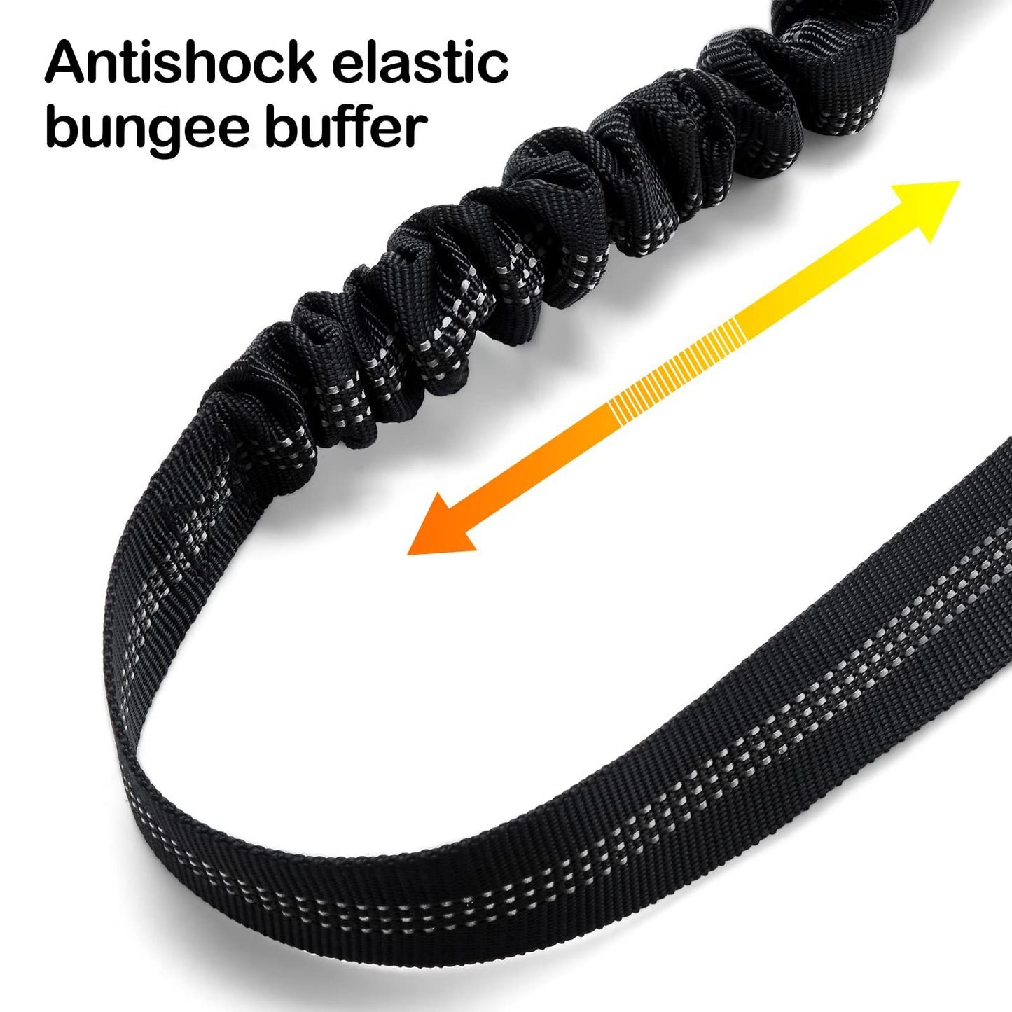 Pet Car Seat Belt | Adjustable Dog Safety Harness with Bungee Buffer, 360° Swivel Clip