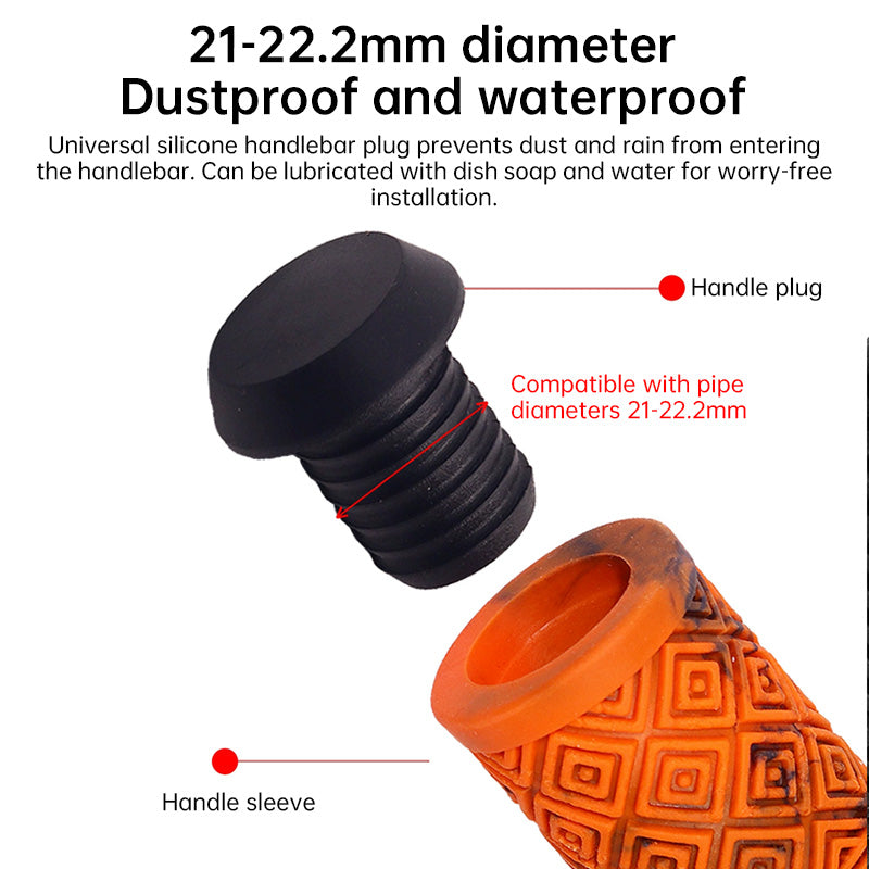 MTB Scooter Bike Handlebar Grips Shock Absorbent Anti-Slip 165mm Universal Fit