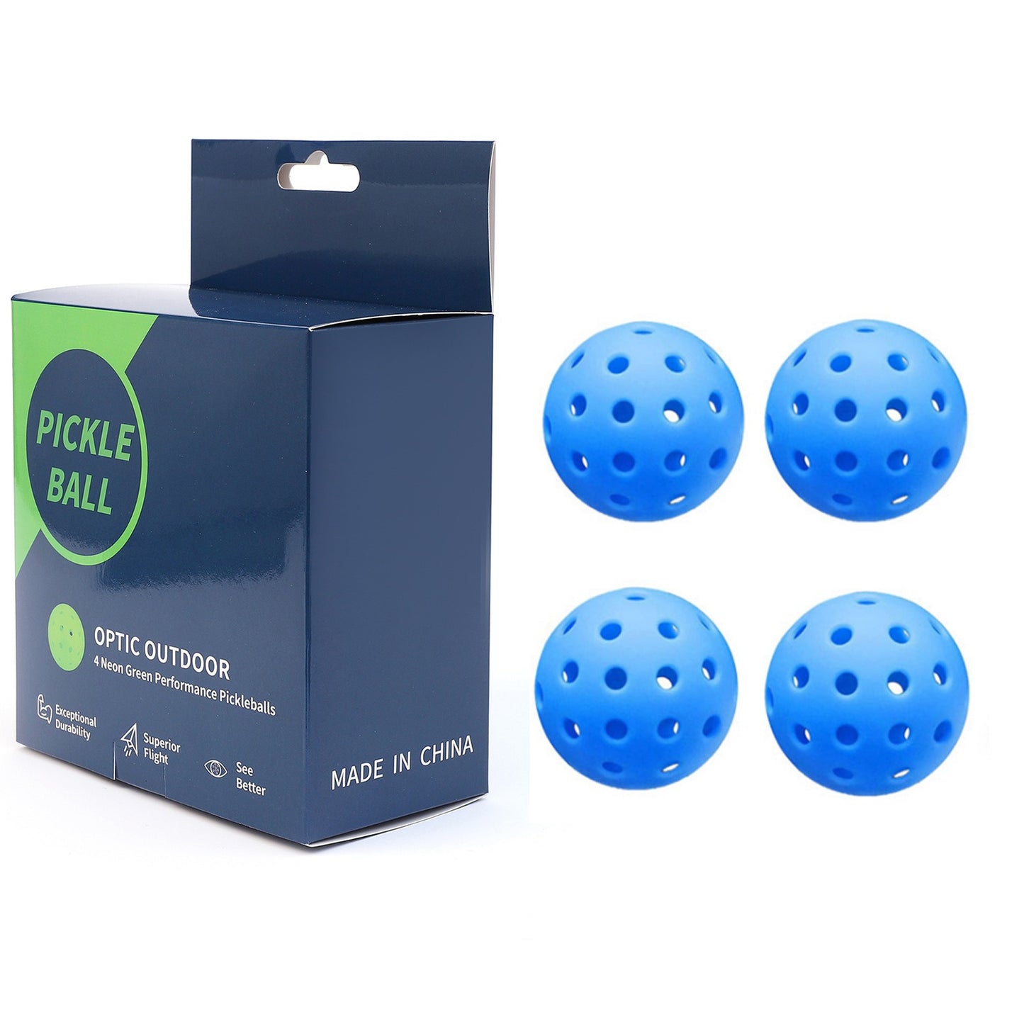 4 / 6 Pack USAPA Approved 74mm 40 Hole Outdoor Pickleball Balls for Hard Floor
