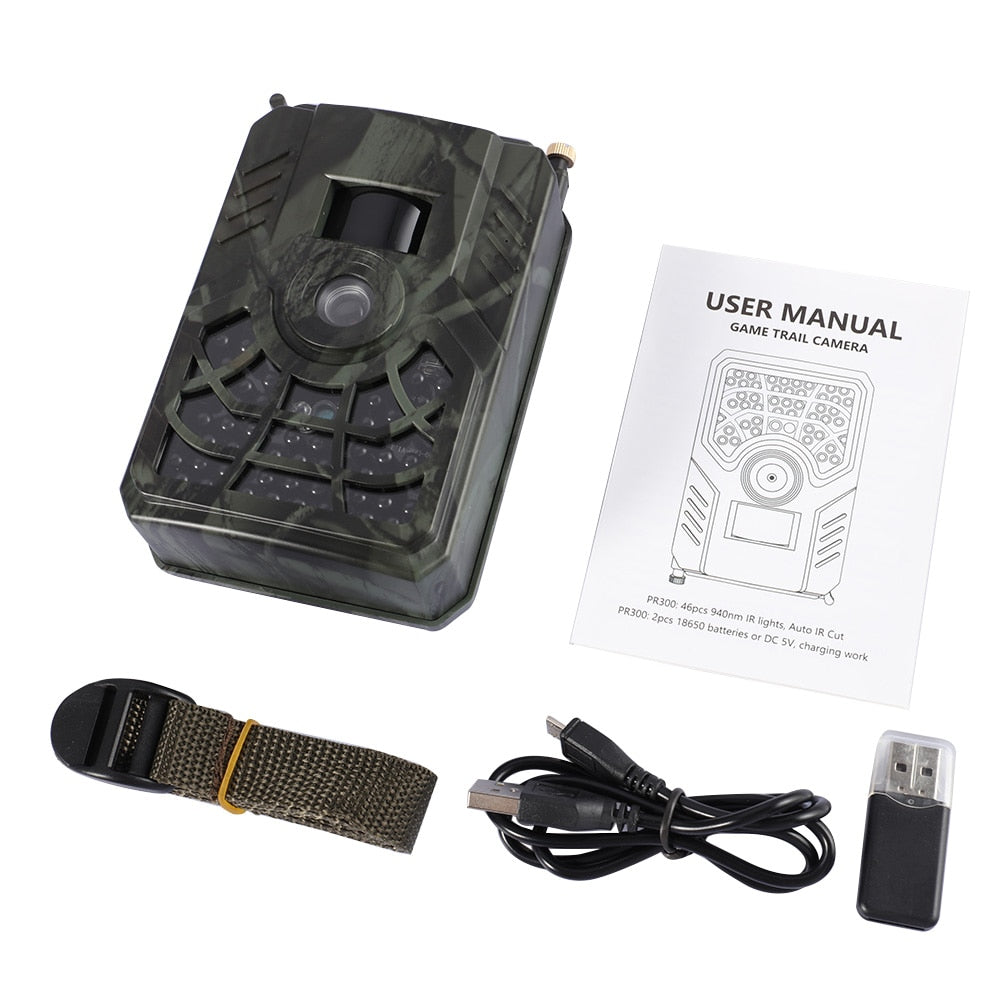 PR300C 720P HD Trail Camera Outdoor Wildlife Monitoring Night Vision Waterproof