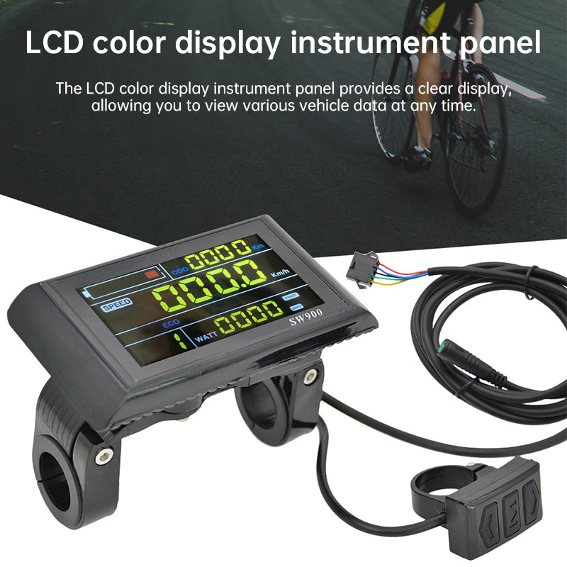 SW900 LCD Smart Meter for E-Scooters and Mountain Bikes, 5/6-pin Data Display