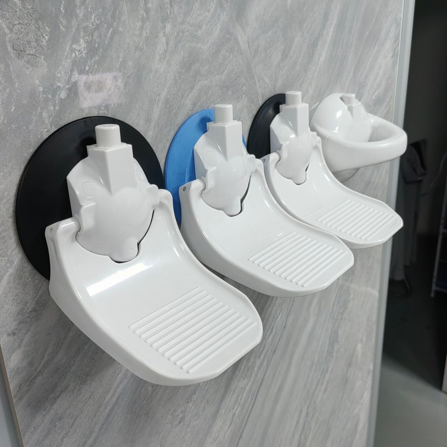 Bathroom Foldable Wall Mounted Footrest Suction Cup Bracket Storage Rack Shelf