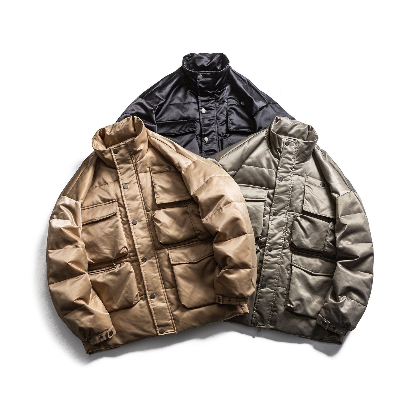 Men's Insulated Down Jacket with Multiple Pockets Durable Winter Workwear Coat