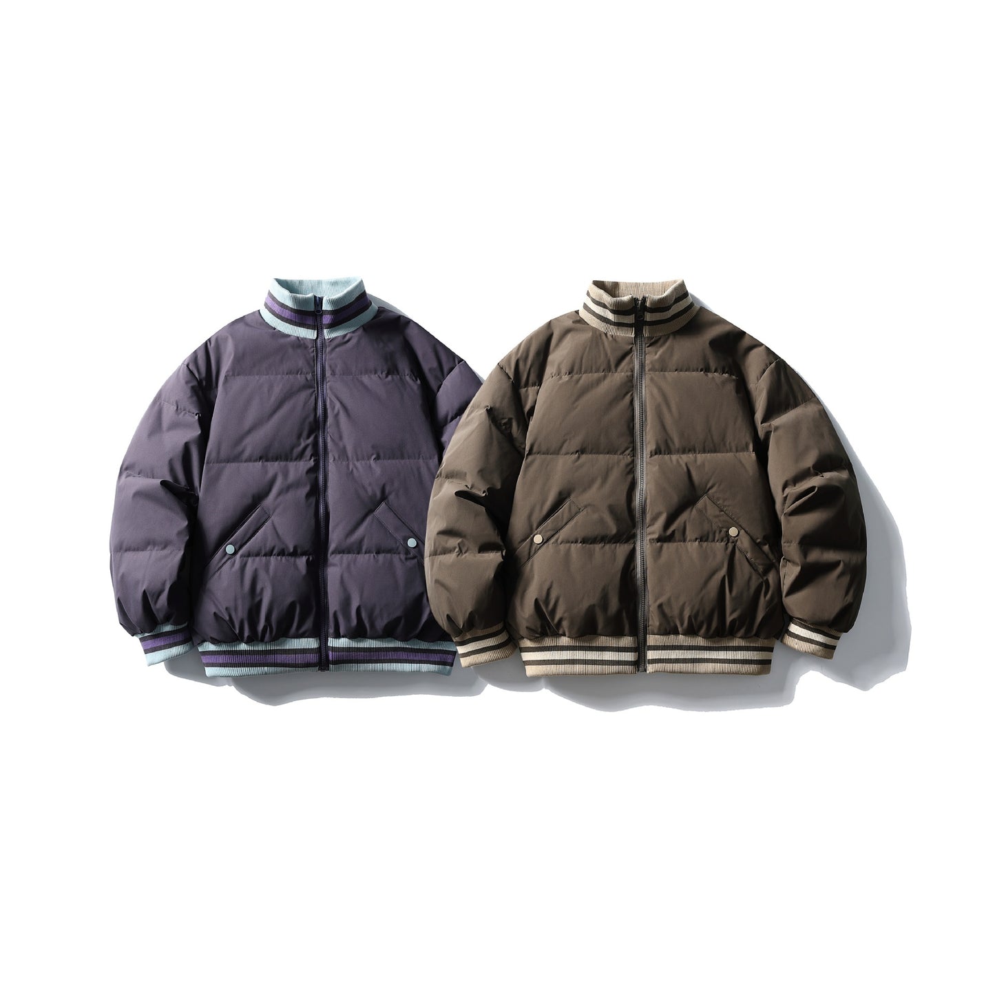 Men's Insulated Winter Jacket Casual Zip-Up Warm Outerwear with Loose Fit Design