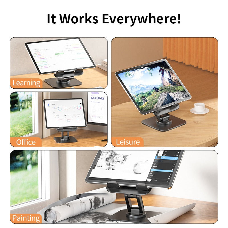 Aluminium Phone Stand For iPad Metal Base Three-Axis Adjustable 360° Rotation