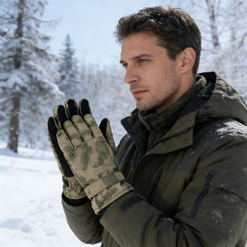 Insulated Tactical Camouflage Gloves Winter Five-Finger Cold Weather Protection