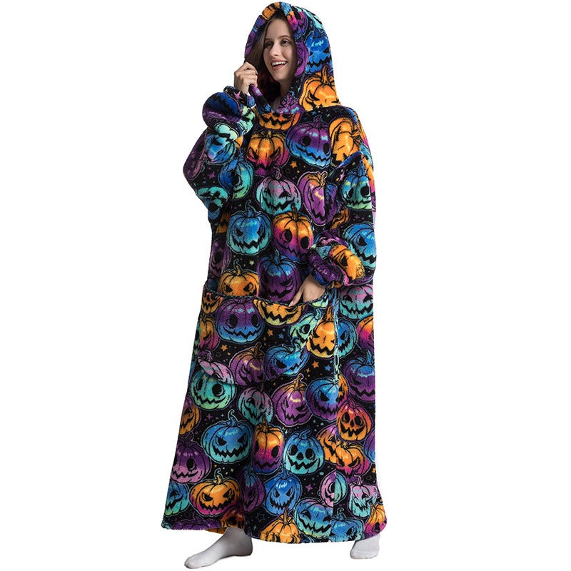 Oversized Blanket Hoodie Adults Ultra-Soft Warm Long Hooded Fleece Pockets