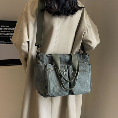 Velvet Crossbody Bag Expansive Storage Secure Zipper Adjustable Shoulder Strap