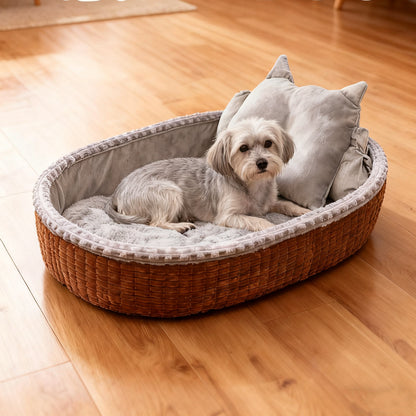 Winter Warm Half Enclosed Pet Dog House Plush Bed Mat Indoor Peaceful Sanctuary