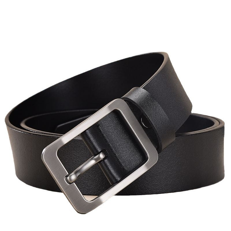 Men's Genuine Real Leather Belt Buckle Trouser Jeans Denim Casual Black Brown