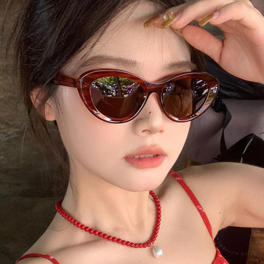 Women's Retro Cat Eye Sunglasses UV Protection Striped Acetate Frame Polarized