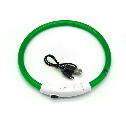 LED Light Up Dog Collar USB Rechargeable Multi-Colour Night Visibility S M L