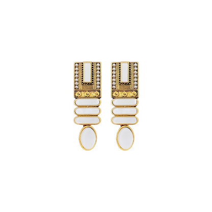 Geometric Artificial Pearl Earrings French Retro Court Style Elegant