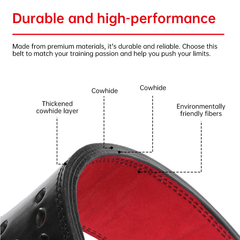 Leather Weightlifting Belt Heavy Duty Lumbar Support Gym Deadlift Squat Training