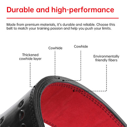 Leather Weightlifting Belt Heavy Duty Lumbar Support Gym Deadlift Squat Training