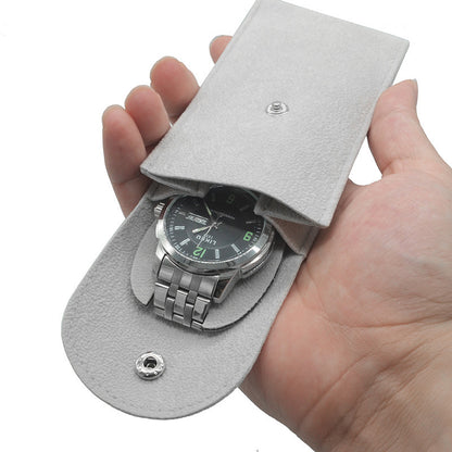 Velvet Snap Button Watch Pouch Thickened Mechanical Case Scratch Resistant Bag
