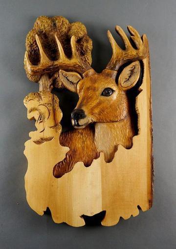 Animal Carving Wall Sculpture Handcrafted Artistic Home Decoration 38cm x 26cm