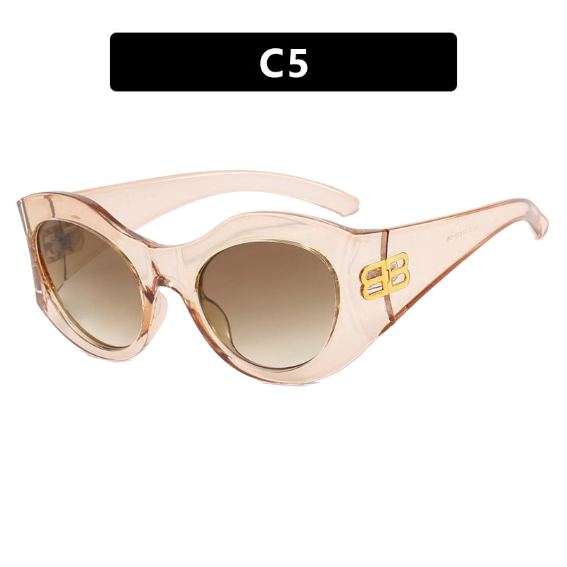 Women's Large Frame Sunglasses Butterfly UV Protection Trendy Retro Style