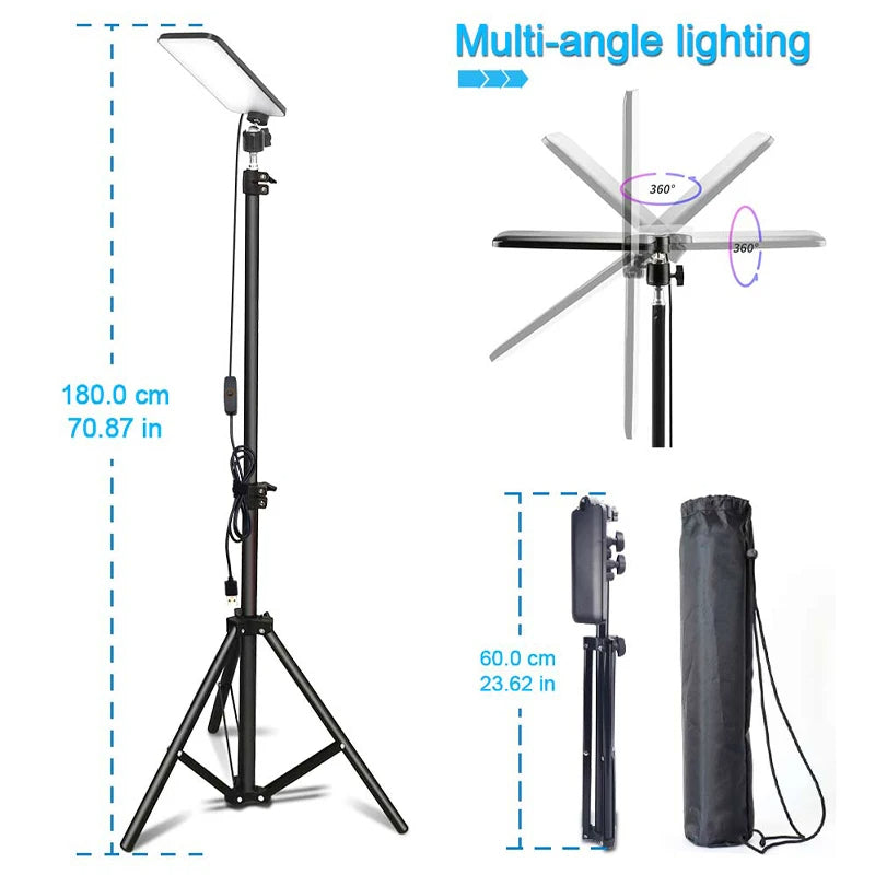 Adjustable LED Camping Light Tripod USB Rechargeable Outdoor Lighting Solution
