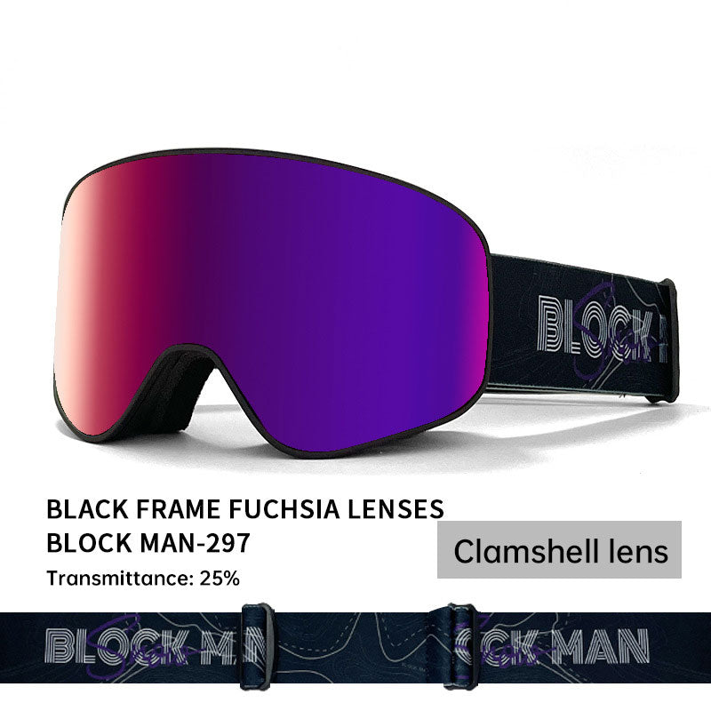 Winter Sports Ski Goggles Double Layer UV Protection Anti-Fog Adjustable Fit