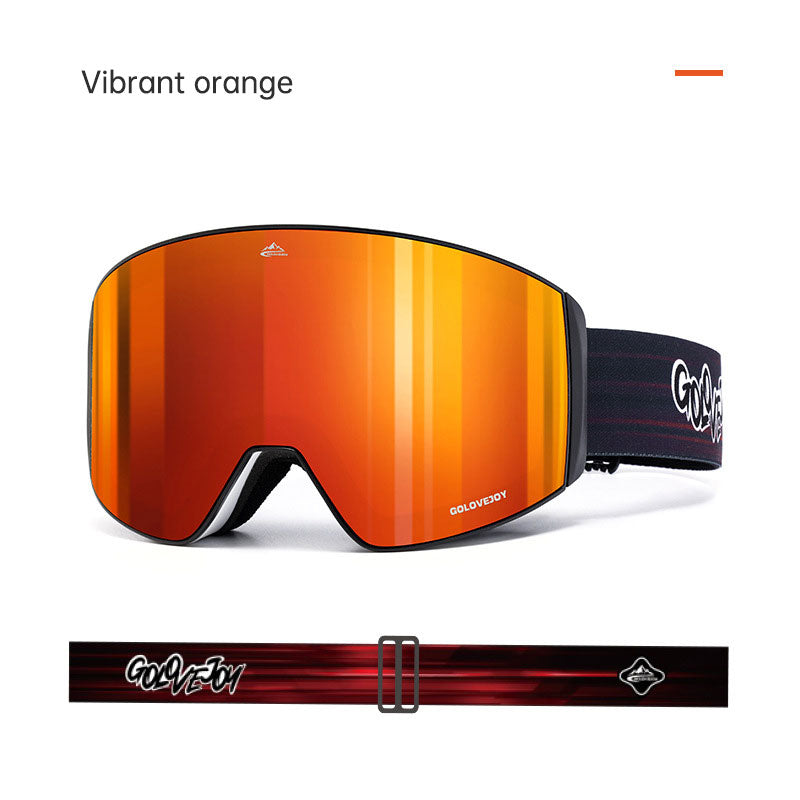Magnetic Ski Goggles UV Protection Double Lens Anti-Fog Windproof Skiing Gear