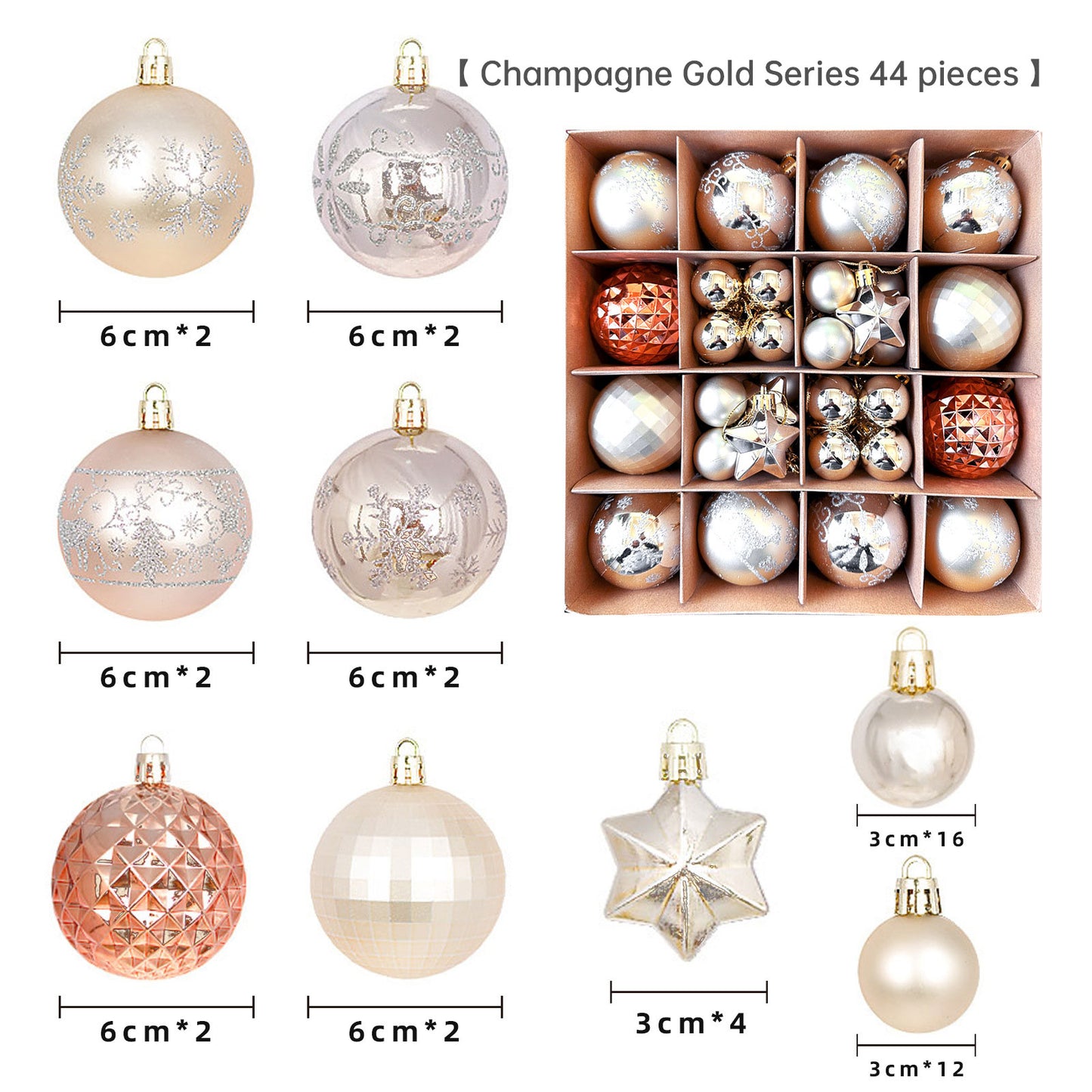 Christmas Tree Ornament Set Premium Bulk Pack Collection Assorted Designs Xmas