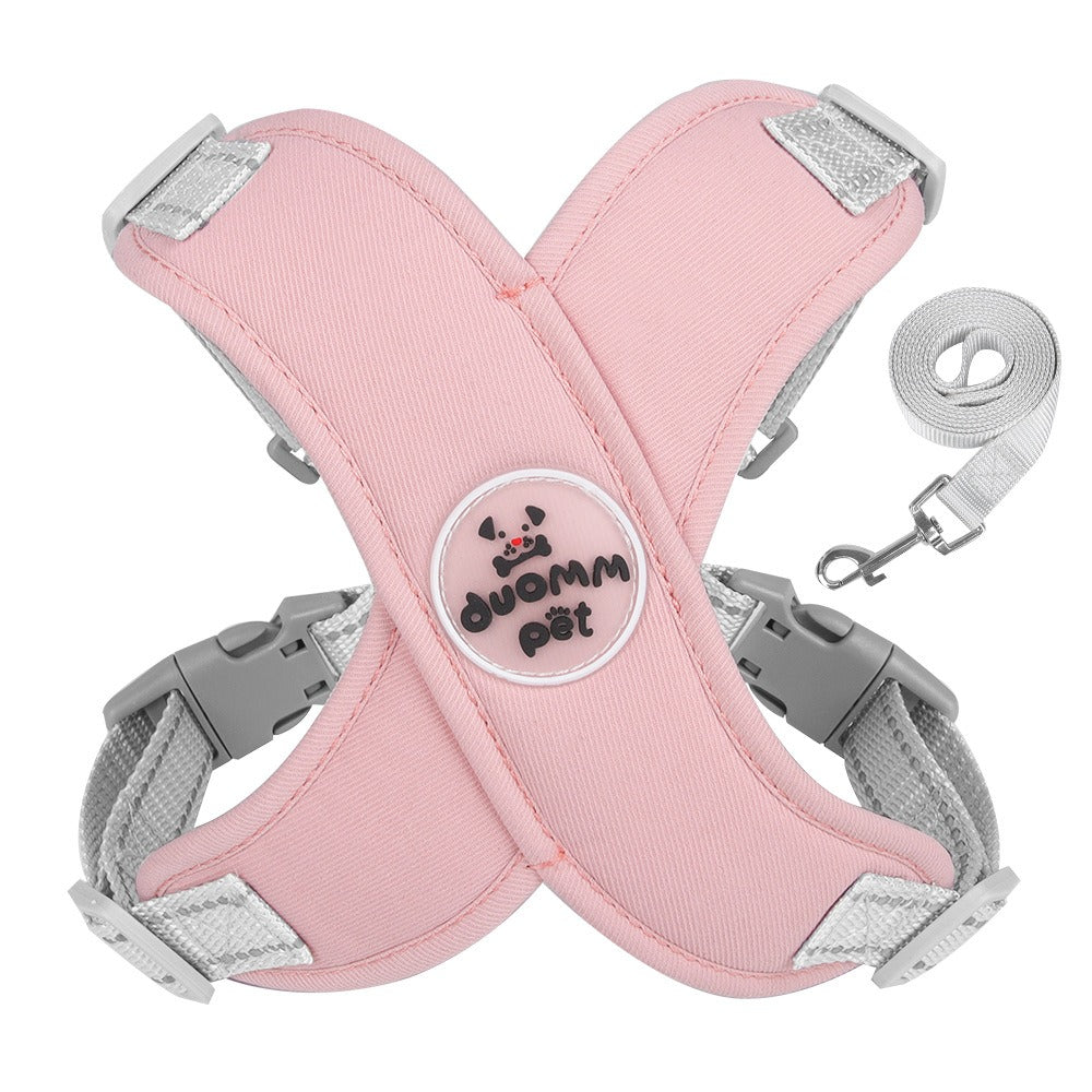 Adjustable Breathable Pet Harness & Leash Vest Reflective Strip Dog Supplies