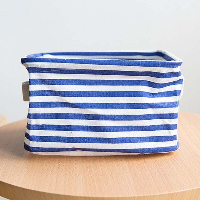 Foldable Fabric Storage Basket Desktop Closet Organiser Toy Box Loop Handles