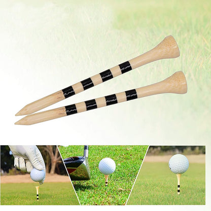 100pc Pack 70mm 83mm Professional Bamboo Wooden Golf Tees Durable Eco-Friendly